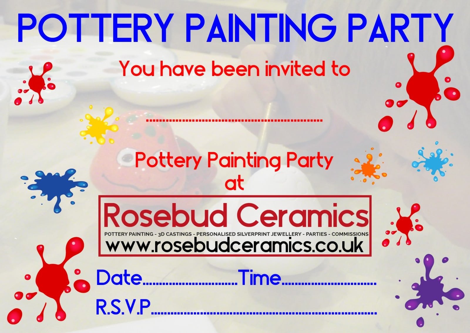 Party Invitations â Rosebud Ceramics